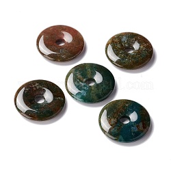 Naturali indian agata pendenti, ciambella / disco pi, 40~40.5x7~7.5mm, Foro: 8~8.5 mm