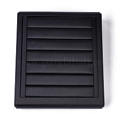 Présentoirs à anneaux en bois, recouvert de cuir PU, noir, 22x25x5 cm