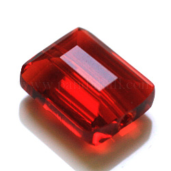 Imitazione branelli di cristallo austriaco, grado aaa, sfaccettato, rettangolo, rosso scuro, 8x9.5x5mm, Foro: 0.9~1 mm
