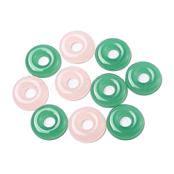 Edelsteinimitat Anhänger, Donut Charms, Mischfarbe, 24x4.5 mm, Bohrung: 7 mm