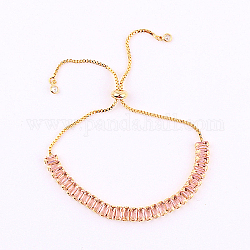 Tennisarmband, Goldenes Messing-Gliederketten-Schiebearmband für Damen, rosa, keine Größe