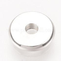Brass Spacer Beads, Disc, Platinum, 4x1.6mm, Hole: 1.5mm
