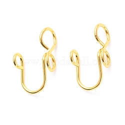 Brass Nose Rings, Nose Cuff Non Piercing, Clip on Nose Ring for Women Men, Number 8 Shape, Golden, 17x6x8.5mm, Hole: 1.5mm