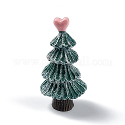 Decorazione per display in resina a tema natalizio, per la decorazione della scrivania di casa, albero di Natale, cuore, 40.5x39.5x77.5mm