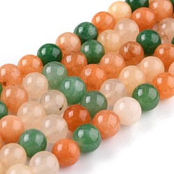 Natürliche weiße Jade Perlen, Runde, gefärbt, Farbig, 8 mm, Bohrung: 1 mm, ca. 49 Stk. / Strang, 15.16'' (38.5 cm)