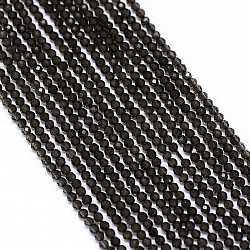 Natural Smoky Quartz Bead Strands, Faceted, Dyed, Round, 2mm, Hole: 0.5mm, about 170~180pcs/strand, 12.9 inch~13.3 inch(330~340mm)