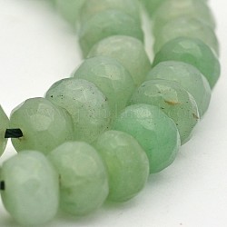Faceted Green Aventurine Bead Strands, Rondelle, 9x5mm, Hole: 1mm, about 74pcs/strand, 15.1 inch