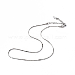 304 collier chaîne serpent ronde en acier inoxydable pour homme femme, couleur inoxydable, 15.75 pouce (40 cm)