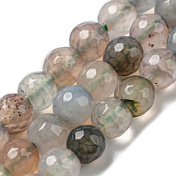 Filo di perline di agata naturale, tinti e riscaldato, tondo, sfaccettato, Gainsboro, 6mm, Foro: 1 mm, circa 62pcs/filo, 14.37~14.76 pollice (36.5~37.5 cm)
