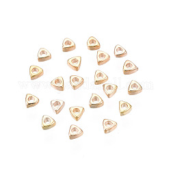 Perles en laiton, Sans cadmium & sans nickel & sans plomb, triangle, véritable 18k plaqué or, 2x2x1mm, Trou: 0.8mm