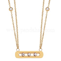 430 collane con ciondolo ovale in zirconi cubici in acciaio inossidabile, regalo di gioielli per le donne, oro, 16.14 pollice (41 cm)