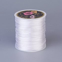 Nylon Thread, Rattail Satin Cord, White, 1mm, about 218.72 yards(200m)/roll