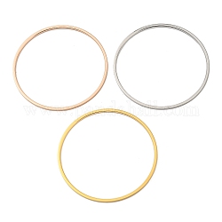 3 pièces 304 kits de bracelets unis de polissage en acier inoxydable, couleur mixte, 0.2 cm, diamètre intérieur: 2-1/2 pouce (6.5 cm)