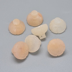Abalorios naturales aventurina rosa, vaina de loto, 16x11~11.5mm, agujero: 1 mm