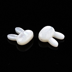 Natural White Shell Mother of Pearl Shell Beads, Rabbit, 11.5x10x4mm, Hole: 0.8mm