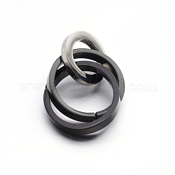 Pendentifs d'anneaux d'emboîtement en 304 acier inoxydable, gunmetal, 37.5~38x21mm