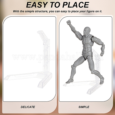 Supporti per espositori per action figure assemblati in plastica trasparente&nbsp;ODIS-WH0038-94-1