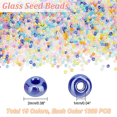 PandaHall 1 Box 15 Color 6/0 Glass Seed Beads 4mm (About 5850pcs/box)