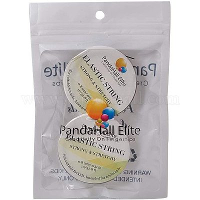 Pandahall 1 rouleau 0.8mm d'épaisseur fil de fibre élastique noir