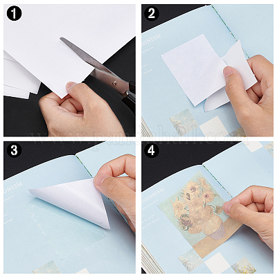 Wholesale BENECREAT 20Sheet 25.3cm Square Double Sided Sticky Sheets White  Self Adhesive Tape 0.2mm Sandwich Layer with Double Side Tape for Gift  Wrapping Paper Craft Handmade Card 