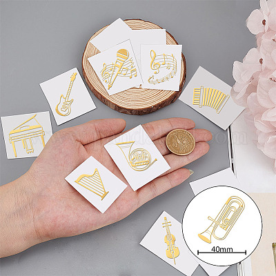 Wholesale OLYCRAFT 9pcs 1.6x1.6 Inch Musical Instruments Pattern Stickers  Music Sticker Self Adhesive Gold Stickers Metal Gold Stickers for  Scrapbooks DIY Resin Crafts Phone & Water Bottle Decoration 