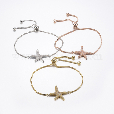 Verstellbare messing micro pave zirkonia bolo armbänder&nbsp;BJEW-F296-13-1