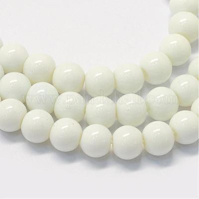 Backen Farbe Glas runde Perle &nbsp;DGLA-Q020-6mm-01-1