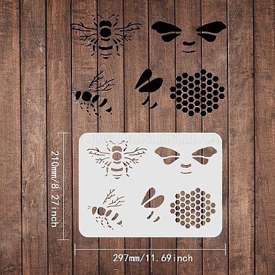  Honeycomb Stencil, 10 x 10 inch (M) - Large Bee Honey