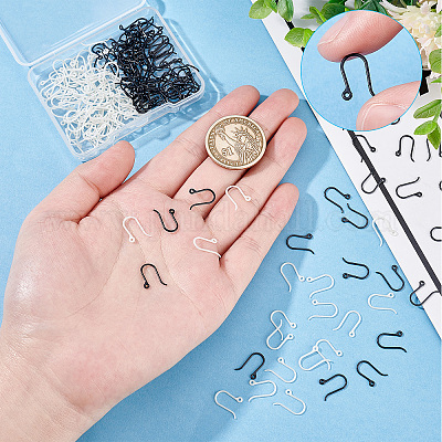 Wholesale SUNNYCLUE 1 Box 200Pcs Plastic Earring Hooks Hypoallergenic  Earring French Hooks Non-Allergenic Fish Hook Ear Wires Earrings Components Earring  Findings for jewellery Making Replacement Kit Black 
