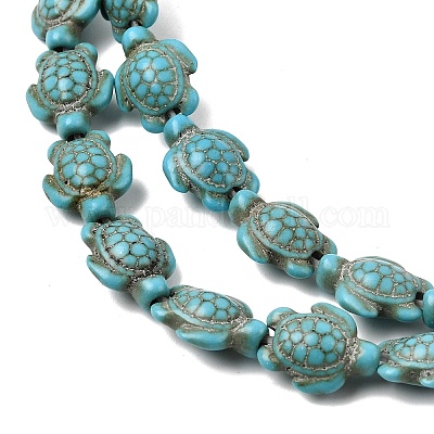 Chapelets de perles en turquoise synthétique&nbsp;G-E456-35D-8x10mm-03-1
