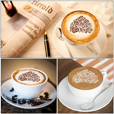 Set of coffee stencils. For drawing picture on cappuccino