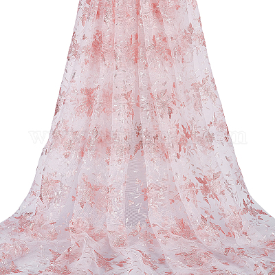 Polyester-Spitzenstoff mit Blumenmuster&nbsp;DIY-WH0591-145-1