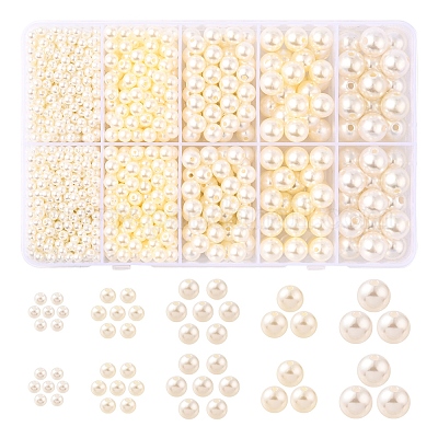  1000Pcs Pearl Beads for Jewelry Making 28 Colors 8mm