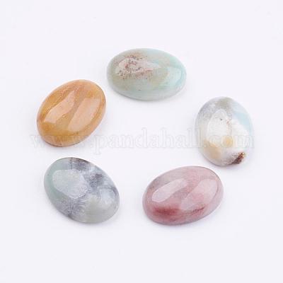 Amazonit Cabochons mit natürlichen Blüten&nbsp;G-K217-01B-1