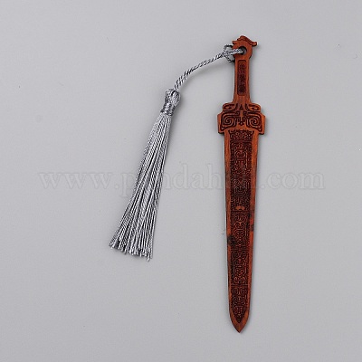 Lesezeichen aus Holzschwert&nbsp;AJEW-WH0348-579A-1