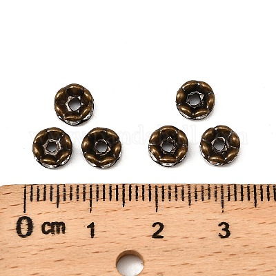 Messing Strass Zwischen perlen&nbsp;RB-A014-L6mm-01AB-NF-1