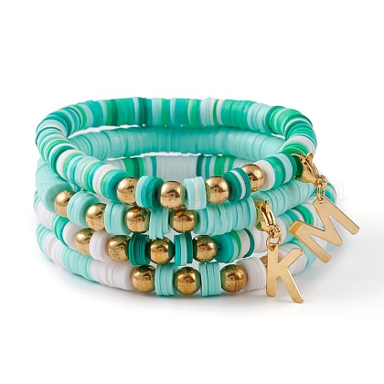 Set di braccialetti con perline riempiti in oro 14K: gioielli elastici