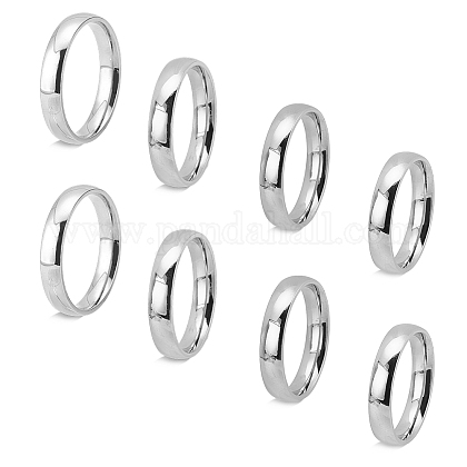 UNICRAFTALE 8Pcs 4 Sizes 304 Stainless Steel Finger Rings RJEW-UN0001-02B-1
