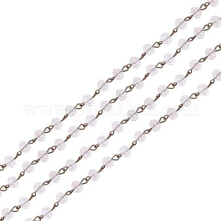 Handgefertigte Rondell-Perlenketten aus Glas AJEW-PH00495-04-1