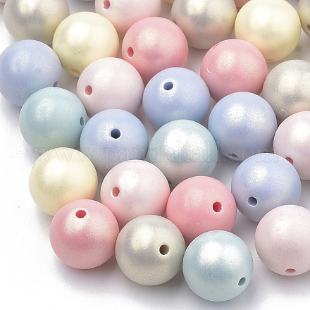 Spray Painted Style Acrylic Beads MACR-T010-12mm-1