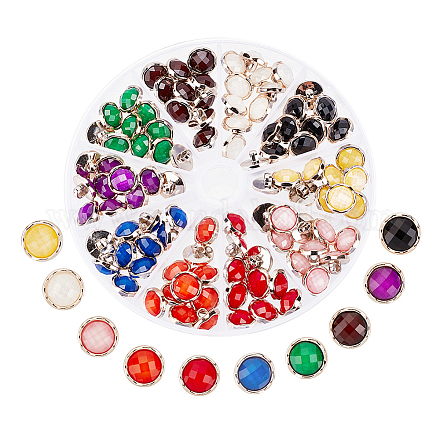 Nbeads 100 pieza 10 colores botones de resina perlada DIY-NB0008-50-1