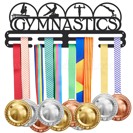 SUPERDANT Male Gymnastics Medal Hanger Display Sports Medal Display Rack Iron Wall Mounted Hooks for 40+ Medals Trophy Holder Awards Sports Ribbon Holder Display Wall Hanging Athlete Gift for Men ODIS-WH0021-294-1
