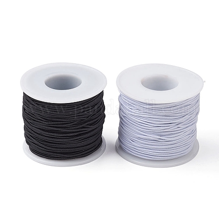 2 rollo de cordón elástico de poliéster redondo de 2 colores EC-YWC001-04-1