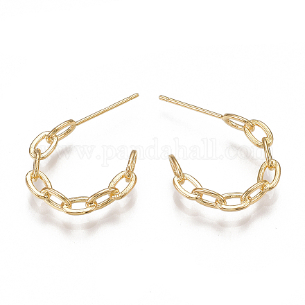 Brass Stud Earrings KK-T038-230G-1