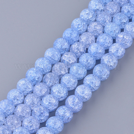 Chapelets de perles en quartz craquelé synthétique X-GLAA-S134-8mm-12-1