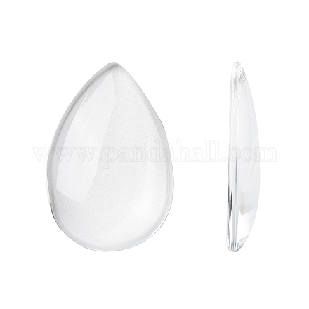 透明なティアドロップガラスカボション  透明  30x20x6mm GGLA-R024-30x20-1