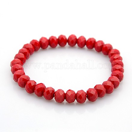 Bracelets de perles de verre rondelle stretch X-BJEW-F073-06-1