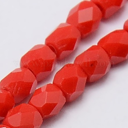 Solid Color Glass Barrel Beads Strands GLAA-F009-B01-1