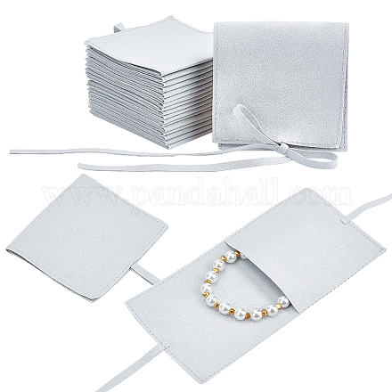 Bolsas de joyería de terciopelo de fibra personalizada TP-WH0018-01B-1