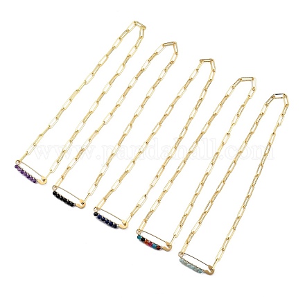 Natürlichen Edelstein-Anhänger Halsketten NJEW-JN03013-1